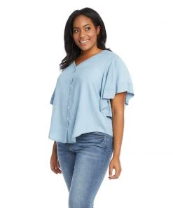 Karen Kane Plus Size Flutter Sleeve Top