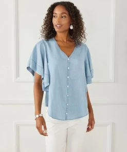 Karen Kane Flutter Sleeve Top Clothing