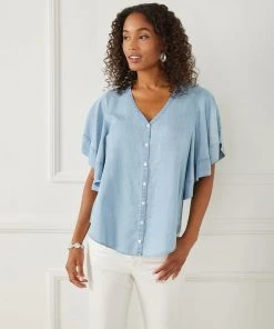 Karen Kane Flutter Sleeve Top Clothing