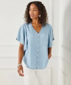 Karen Kane Flutter Sleeve Top Clothing