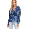 Karen Kane Petites Petite Size Tie-Dye Burnout V-Neck Top