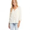 Karen Kane Button-Up Peasant Top