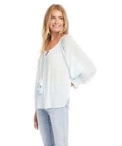 Karen Kane Clothing Button-Up Peasant Top