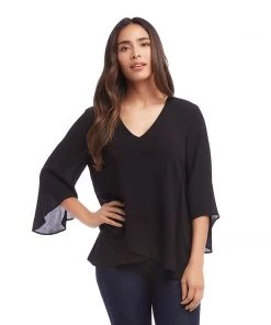 Karen Kane Bracelet Sleeve Asymmetric Top