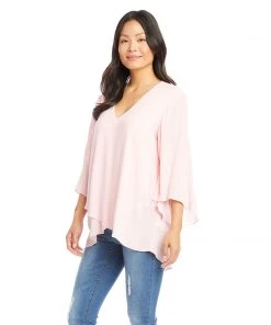 Karen Kane Bracelet Sleeve Asymmetric Top