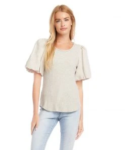 Karen Kane Contrast Linen Sleeve Top