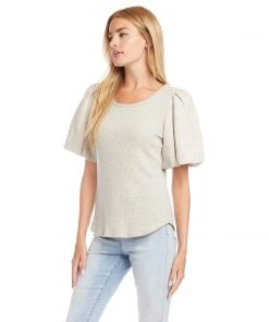 Karen Kane Contrast Linen Sleeve Top