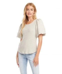 Karen Kane Contrast Linen Sleeve Top