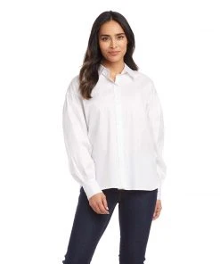 Karen Kane Clothing Shirred Sleeve Shirt