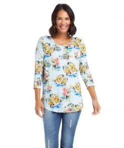 Karen Kane 3/4 Sleeve Shirttail Tee