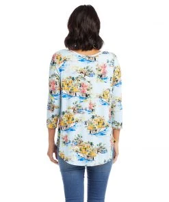 Karen Kane 3/4 Sleeve Shirttail Tee