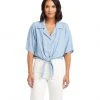 Karen Kane Petite Size Tie-Front Top Clothing