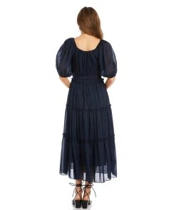 Karen Kane Tiered Poof Sleeve Dress