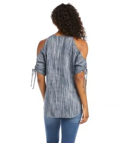 Karen Kane Cold Shoulder Tie-Sleeve Top Clothing