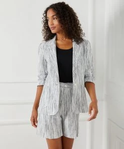 Karen Kane Ruched Sleeve Jacket