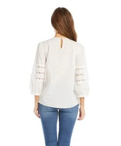 Karen Kane Embroidered Eyelet Top