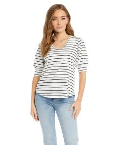 Karen Kane Petite Size Puff Sleeve Top Clothing