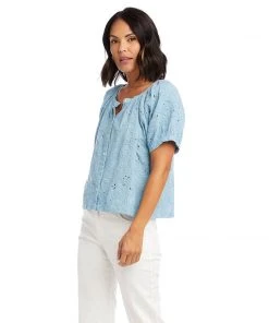 Karen Kane Short Sleeve Peasant Top Clothing