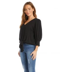 Karen Kane Tie-Front Top