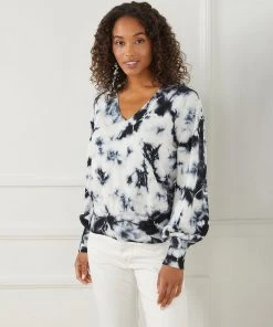 Karen Kane Tie-Dye V-Neck Sweater