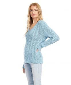 Karen Kane Cable Knit Sweater Clothing