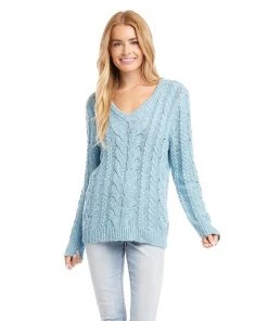 Karen Kane Cable Knit Sweater Clothing