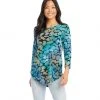 Karen Kane Petite Size Tie-Dye Burnout Shirttail Top Petites