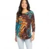 Karen Kane Tie-Dye Burnout Shirttail Top