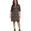 Karen Kane Plus Size V-Neck Scallop Lace Dress