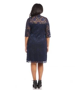 Karen Kane Plus Size V-Neck Scallop Lace Dress