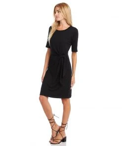 Karen Kane Short Sleeve Tie-Front Dress