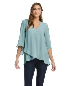 Karen Kane Bracelet Sleeve Asymmetric Top