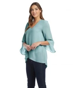 Karen Kane Bracelet Sleeve Asymmetric Top