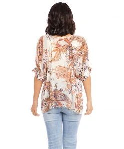 Karen Kane Short Sleeve Peasant Top Clothing