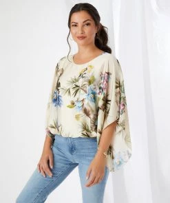 Karen Kane Blouson Scarf Top Clothing
