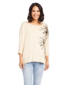 Karen Kane Tops Peacock Feather Top