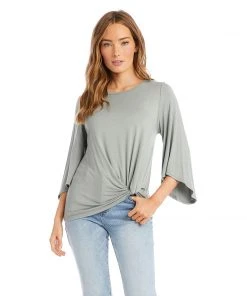 Karen Kane Flare Sleeve Pick Up Top