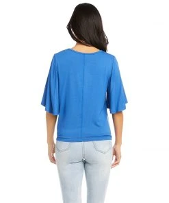 Karen Kane Flutter Sleeve Tie-Front Top Clothing