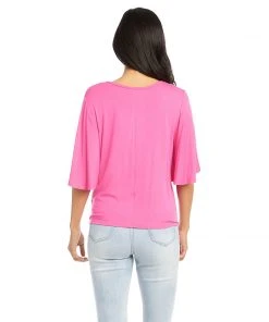 Karen Kane Flutter Sleeve Tie-Front Top Clothing