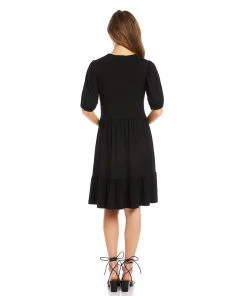 Karen Kane Poof Sleeve Tiered Dress