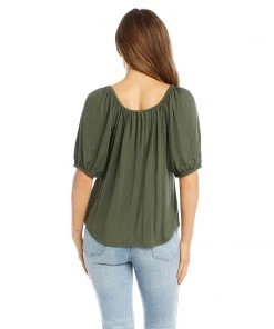 Karen Kane Knit Peasant Top Clothing
