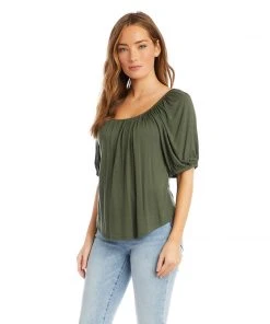 Karen Kane Knit Peasant Top Clothing