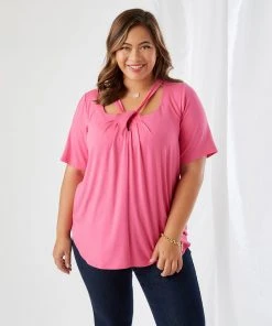 Karen Kane Plus Size Cut Out Shirttail Top