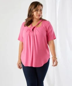 Karen Kane Plus Size Cut Out Shirttail Top