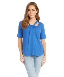 Karen Kane Cut Out Shirttail Top Clothing