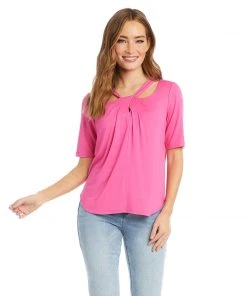 Karen Kane Cut Out Shirttail Top Clothing