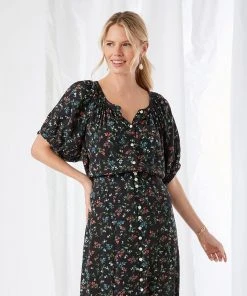 Karen Kane Short Sleeve Peasant Top