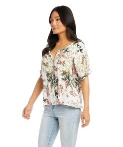 Karen Kane Clothing Short Sleeve Peasant Top