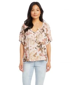 Karen Kane Short Sleeve Peasant Top