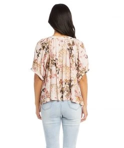 Karen Kane Short Sleeve Peasant Top